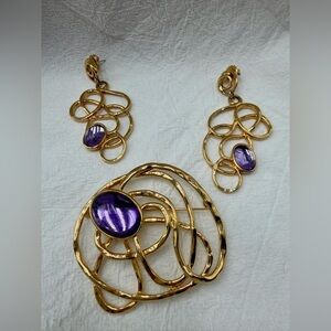 Vintage Avon Golden Web Parure 1992